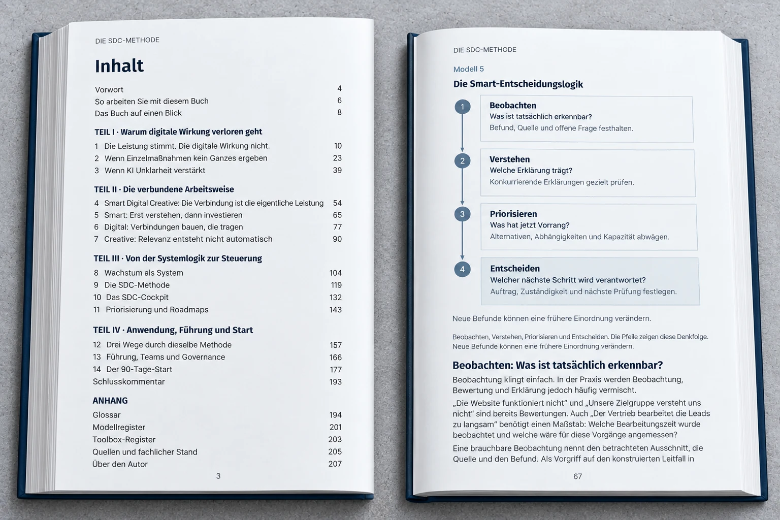 Deux extraits de livre distincts : Sommaire à la page 3 et Logique de décision intelligente à la page 67.