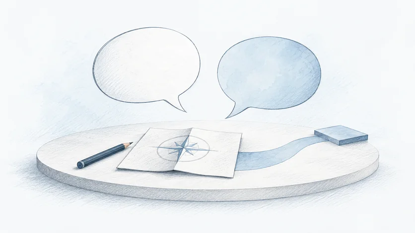 Une conversation personnelle relie votre situation de départ à une première orientation.