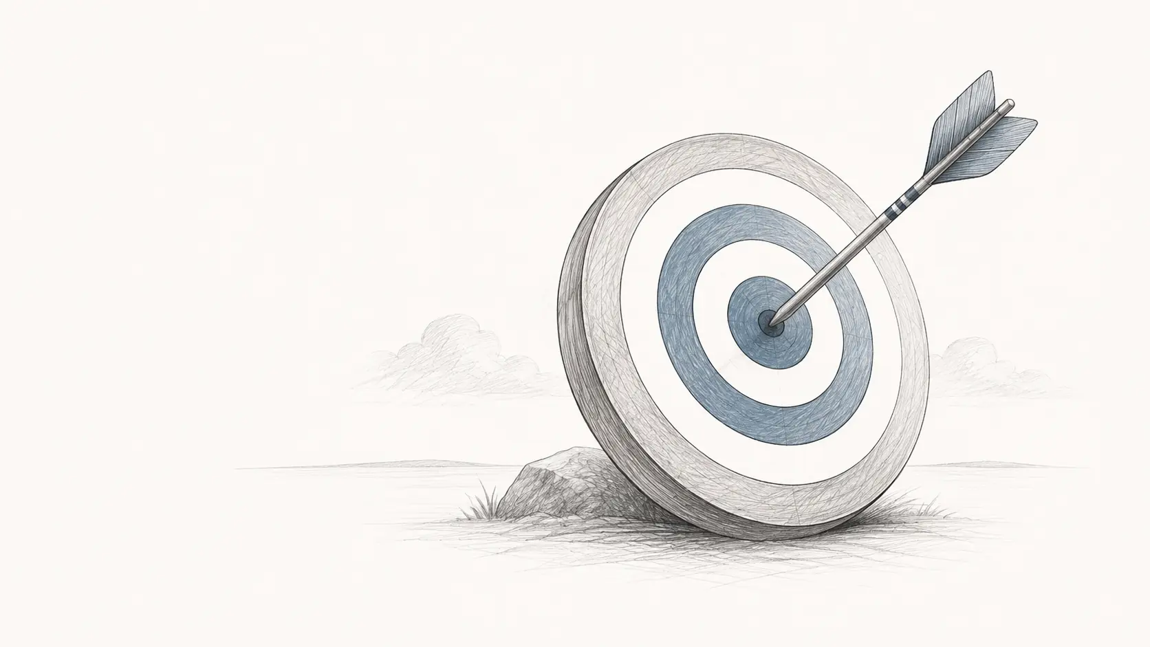 Cible dessinée comme symbole pour un contenu avec une tâche claire 🎯